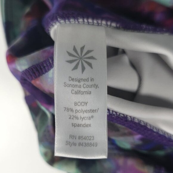 ATHLETA Floral Fade Sonar Capri Leggings Watercolor Back Zip Pocket Size XS - Picture 11 of 12